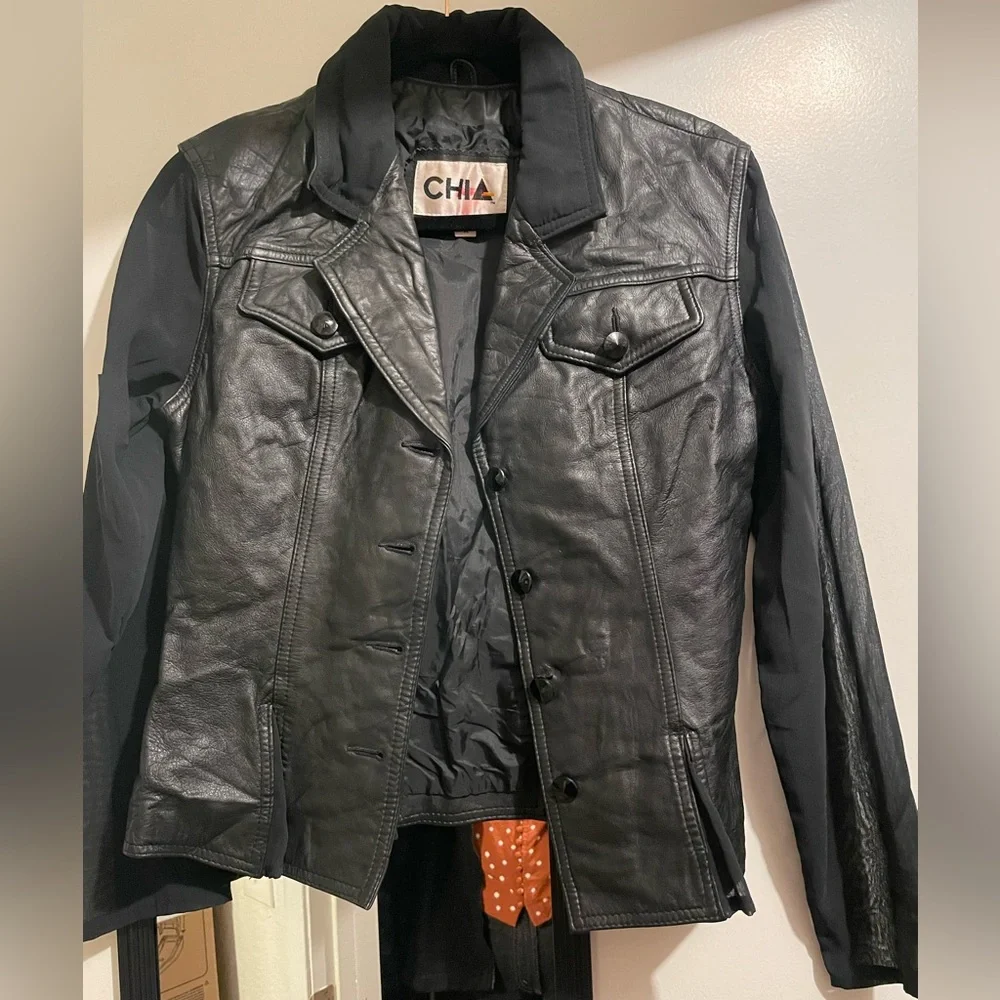 Vintage CHIA Leather Jacket /top - Picture 1 of 4